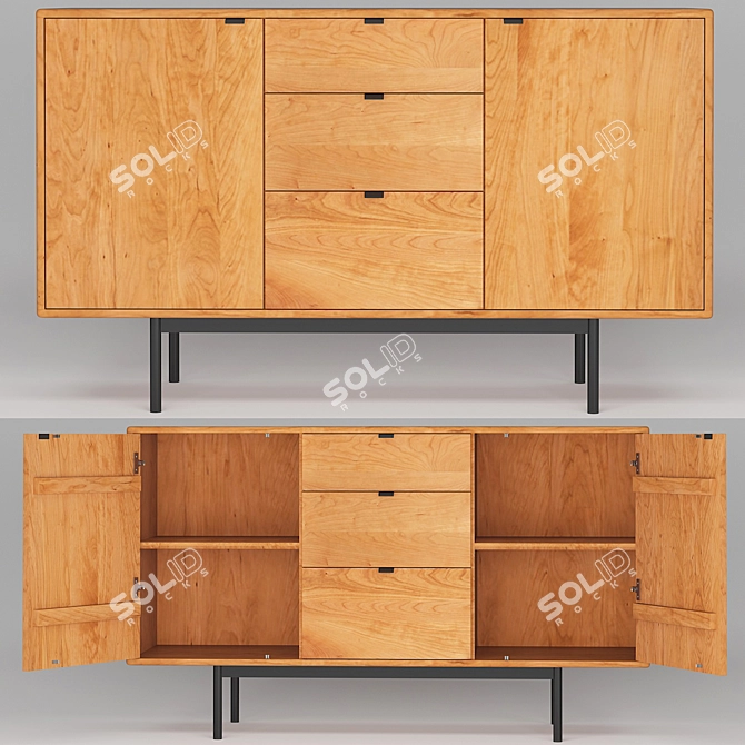 Hensley Storage Cabinets - Versatile and Stylish 3D model image 1