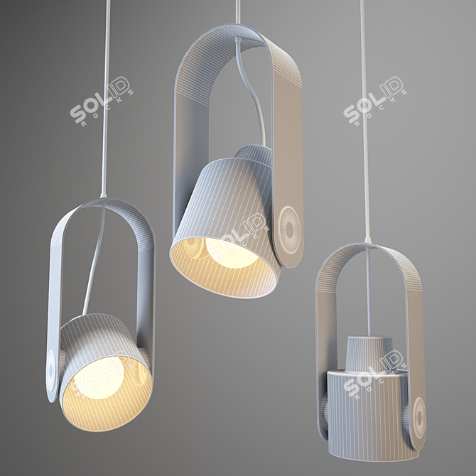 Stylish LED Ceiling Lamp 3D model image 2