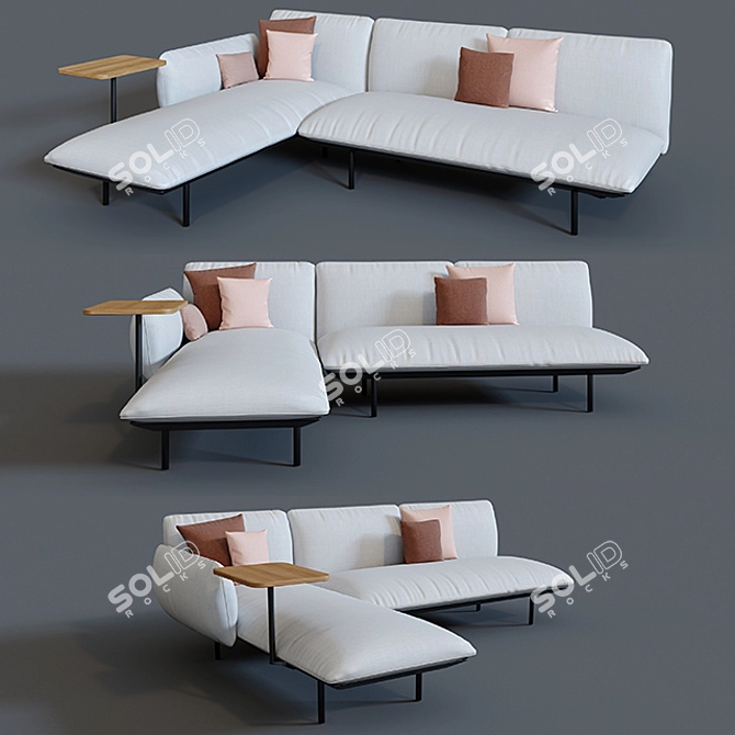 Elegant Tribu Senja Sofa Set 3D model image 1