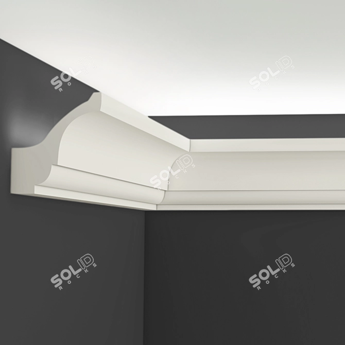 Elegant Gypsum Cornice 3D model image 2