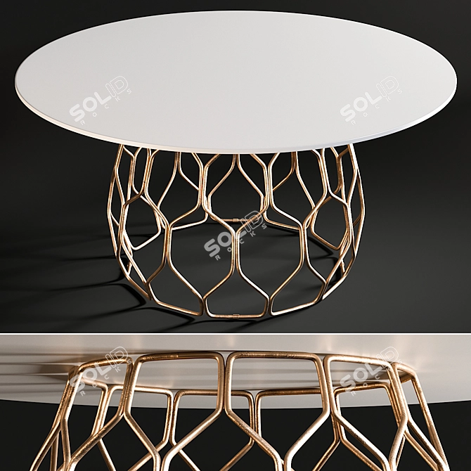 Modern Circuit Dining Table 3D model image 1