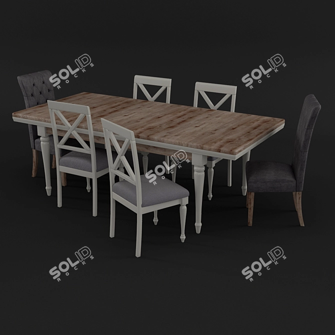 BarkerAndStoneHouse Bambury Dining Table 3D model image 1