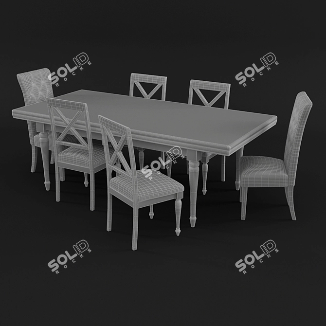 BarkerAndStoneHouse Bambury Dining Table 3D model image 3