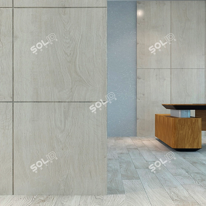 Seamless Wood Panel Texture 3D model image 2