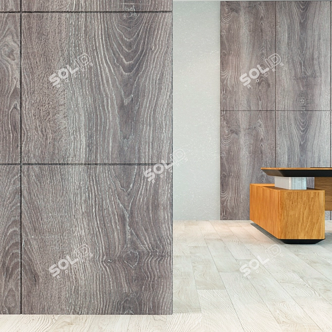 Seamless Wood Panel Texture 3D model image 2