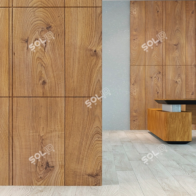 Seamless Wood Panel Texture 3D model image 2