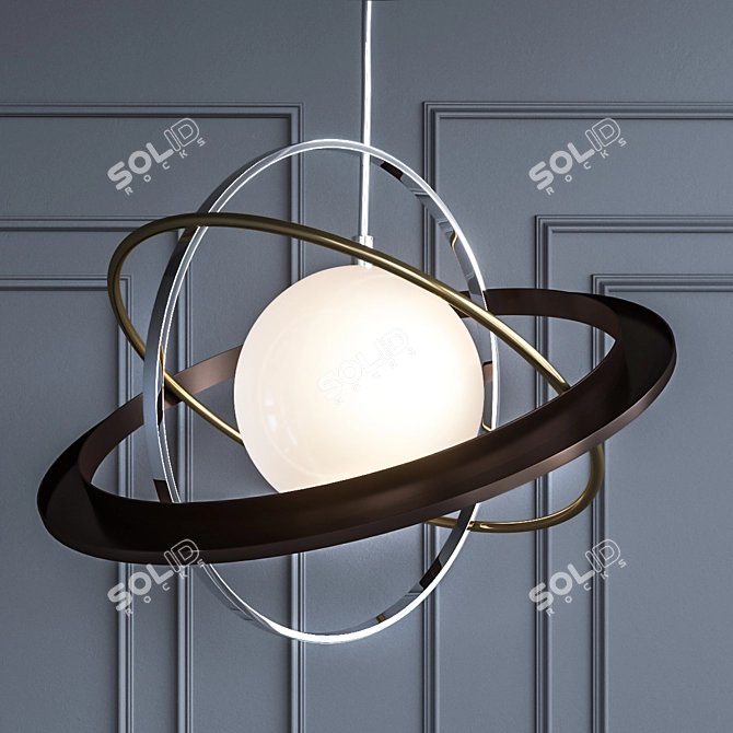 Apogee F5513: Elegant Metal and Glass Pendant Light 3D model image 1