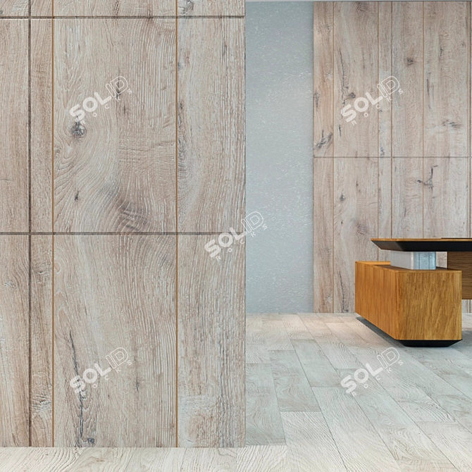 Seamless Wood Panel Texture 3D model image 2