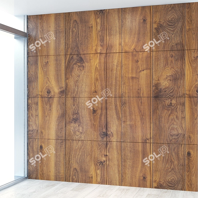 Seamless Wood Panel Texture 3D model image 1