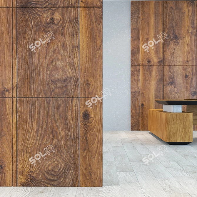 Seamless Wood Panel Texture 3D model image 2