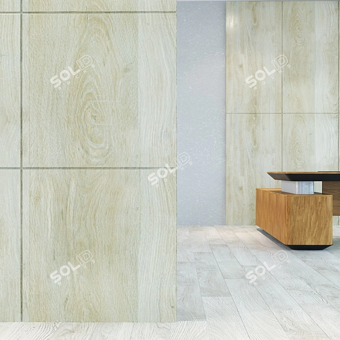 Seamless Wood Panel Texture 3D model image 2