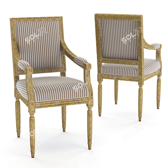 Elegant Paden Arm Chair 3D model image 1