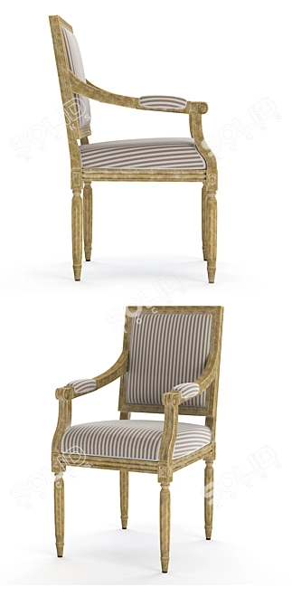 Elegant Paden Arm Chair 3D model image 2