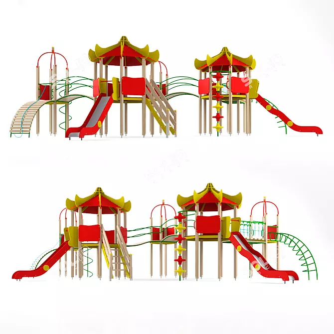 Interactive Children's Game Complex 3D model image 1