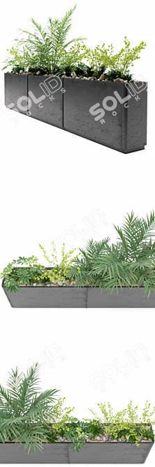 Sleek JC Long Planter 3D model image 2