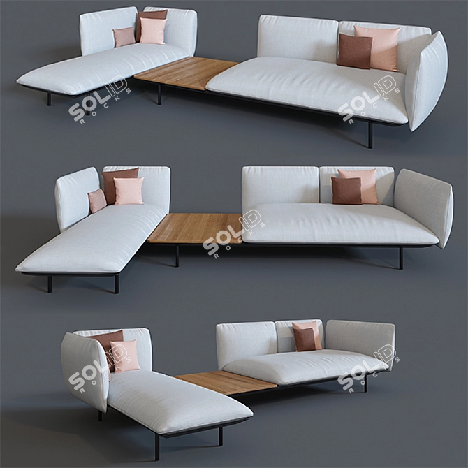 Tribu Senja 8 Piece Sofa Set 3D model image 1