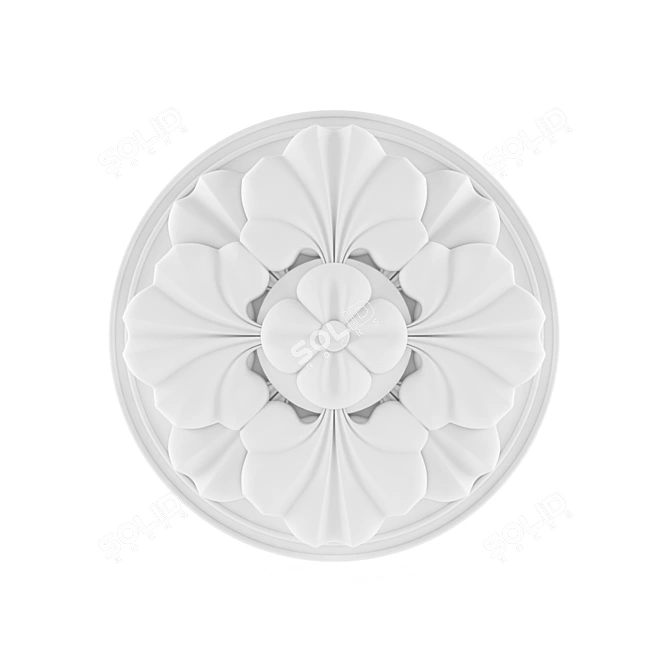 Gypsum Ceiling Rosette: Elegant Décor 3D model image 1