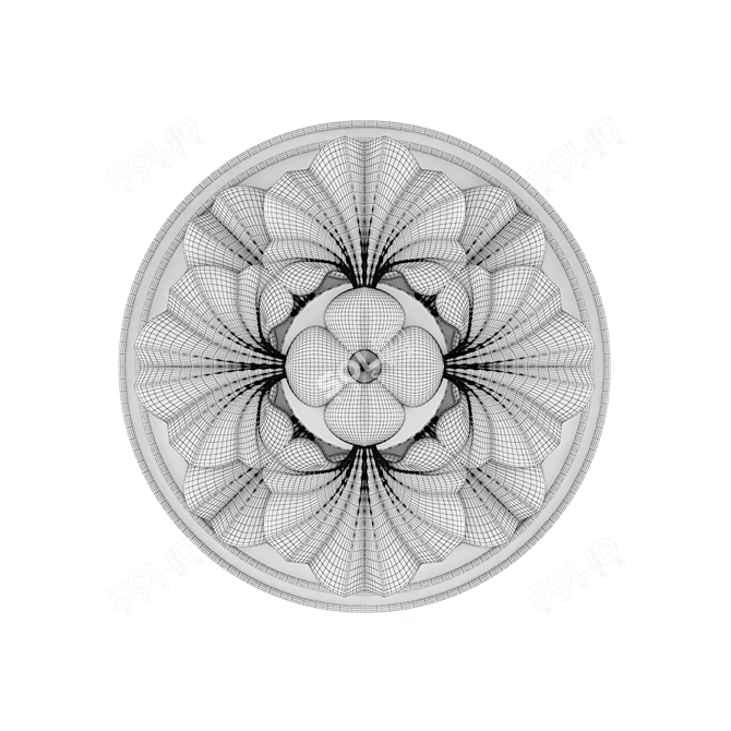 Gypsum Ceiling Rosette: Elegant Décor 3D model image 2