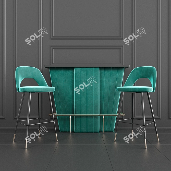 Luxury Eichholtz Bar Set 3D model image 1