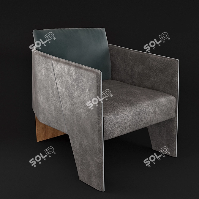 Sleek Ketch Armchair, Henge 3D model image 1