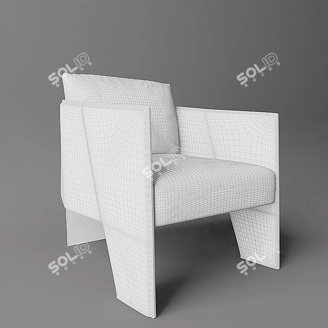 Sleek Ketch Armchair, Henge 3D model image 3