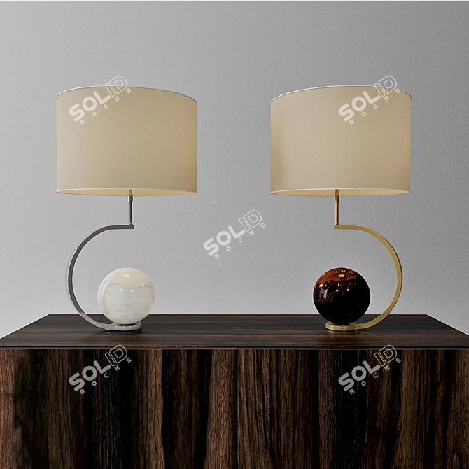 Elegant Luigi Lamp: 80x35x48cm 3D model image 1