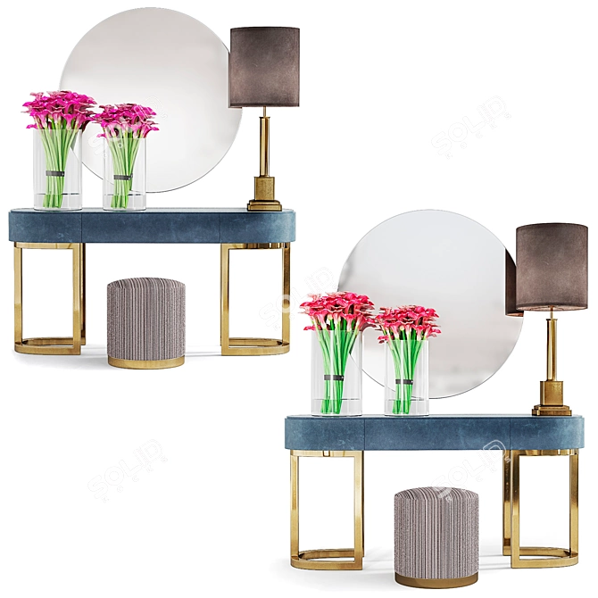 Elegant Softhouse Console Set 3D model image 1