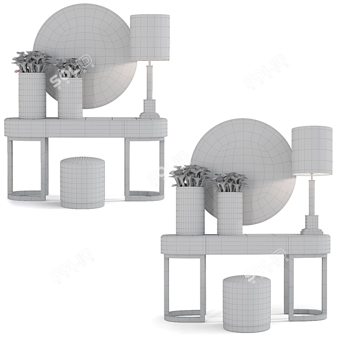 Elegant Softhouse Console Set 3D model image 2