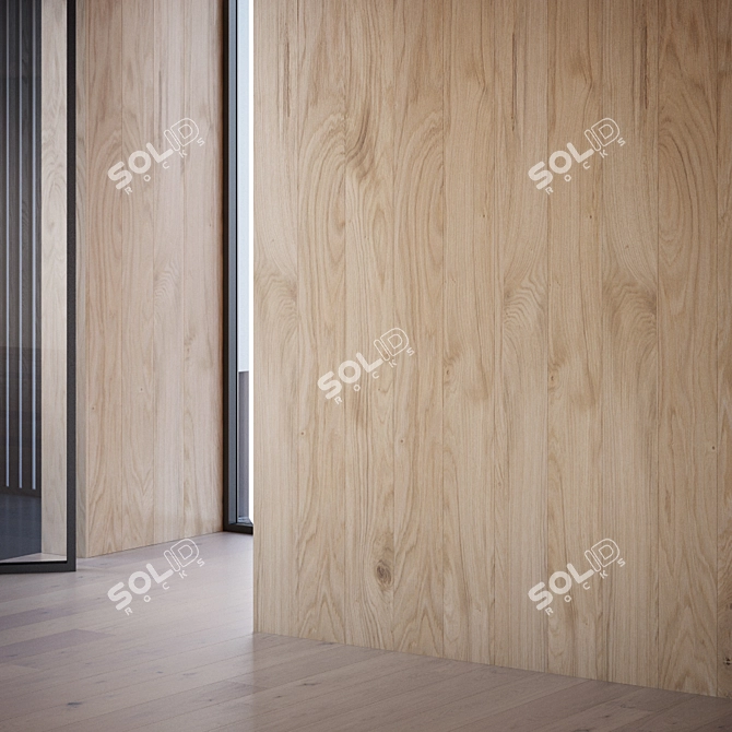 Brushed Oak Decorative Wall Panel 3D model image 1