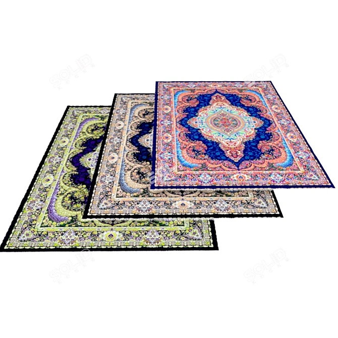 Elegant Persian Carpets - Timeless Beauty 3D model image 2