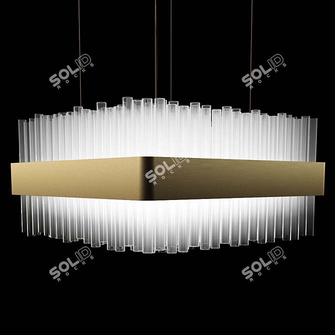 Modern Square Suspension Lamp 3D model image 1