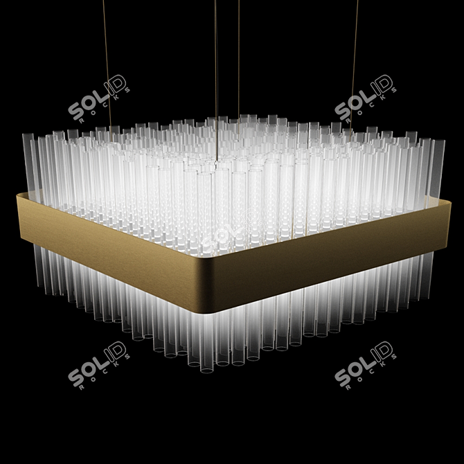 Modern Square Suspension Lamp 3D model image 2