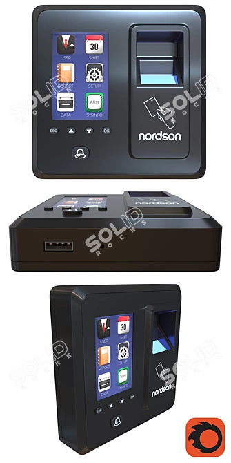 Nordson FR-U8: Self-Service Fingerprint Access Control 3D model image 2