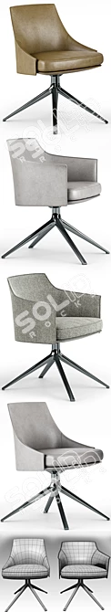 Elegant Poliform Stanford Bridge Chairs 3D model image 2