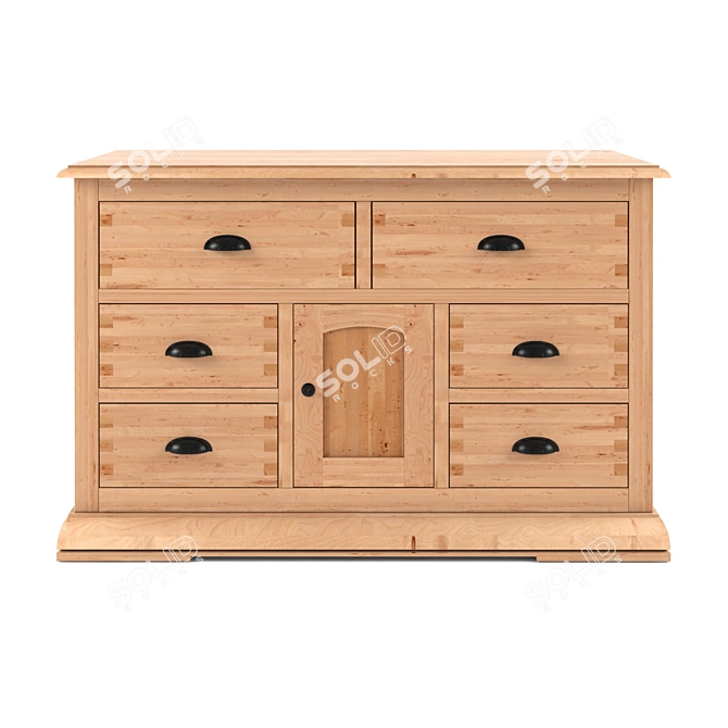 Title: Classic Wooden Commode 3D model image 2