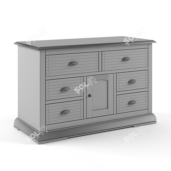 Title: Classic Wooden Commode 3D model image 3