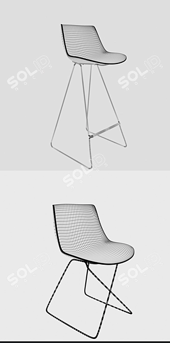 Mesh Office Chair: Black/White 3D model image 3