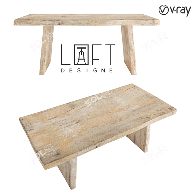 Modern Oak Dining Table - LoftDesigne 10785 3D model image 1