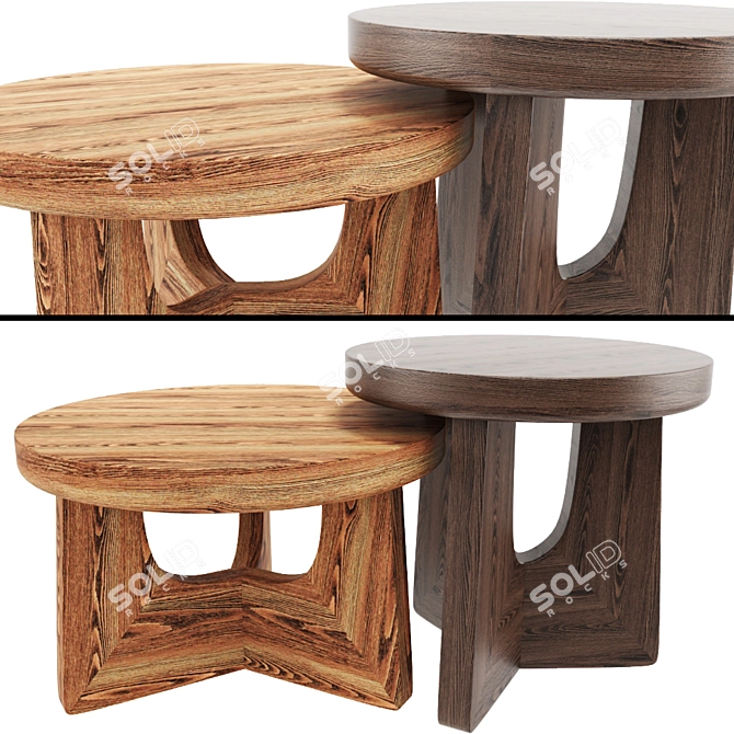 Poliform Nara Table: Minimalist Design, Various Sizes, File Format Compatibility 3D model image 1