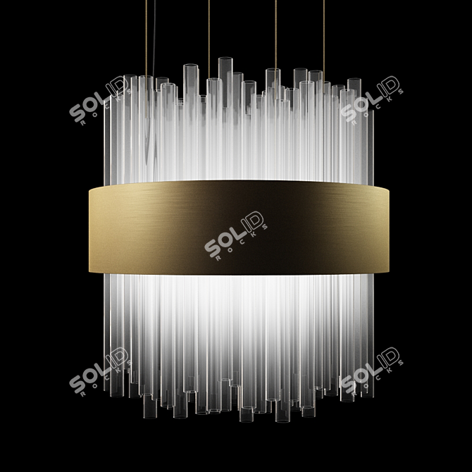 Sleek Round Pendant Light 3D model image 1