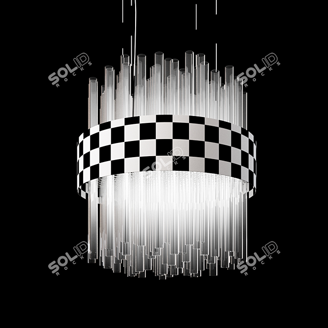 Sleek Round Pendant Light 3D model image 3