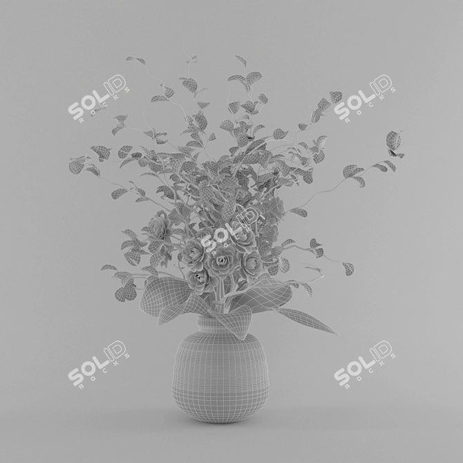 Elegant Floral Decoration 3D model image 2