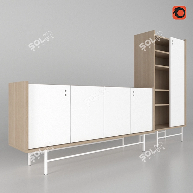 La Forma (ex Julia Grup) 1 - Comodo & Shelf Set 3D model image 1