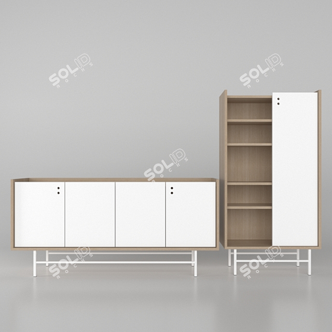 La Forma (ex Julia Grup) 1 - Comodo & Shelf Set 3D model image 3