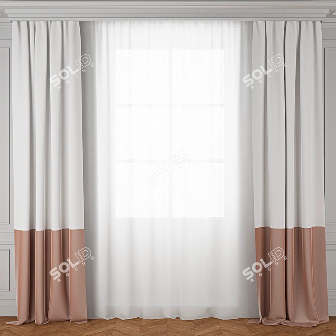 Pink Ribbon Curtain 3D model image 1