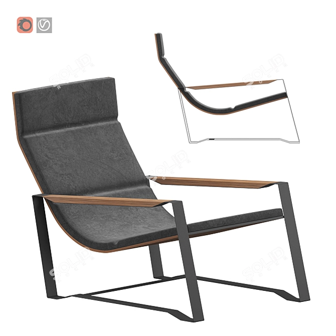 Architectural Craft Lounge Chair 3D model image 1