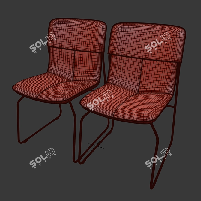 Luxury Leolux Ditte Dining Chair Set 3D model image 2