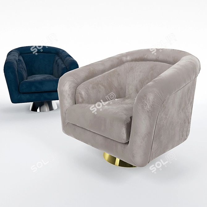 Jonathan Adler Bacharach Swivel Chair- Sleek and Stylish Seating 3D model image 1