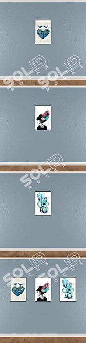 Elegant Wall Art Set: No. 658 3D model image 3