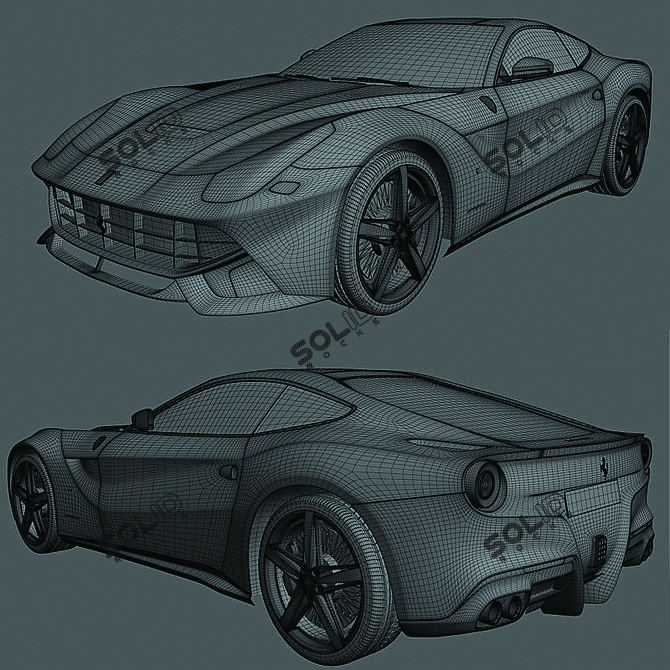 Exquisite 2013 Ferrari F12 Berlinetta 3D model image 3